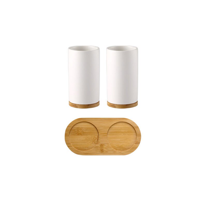 Ceramic Bamboo Bathroom Tumblers Mouth Cup Toothpaste Toothbrush Holder Soap Dispenser Kitchen Dishwashing Liquid Container: 10