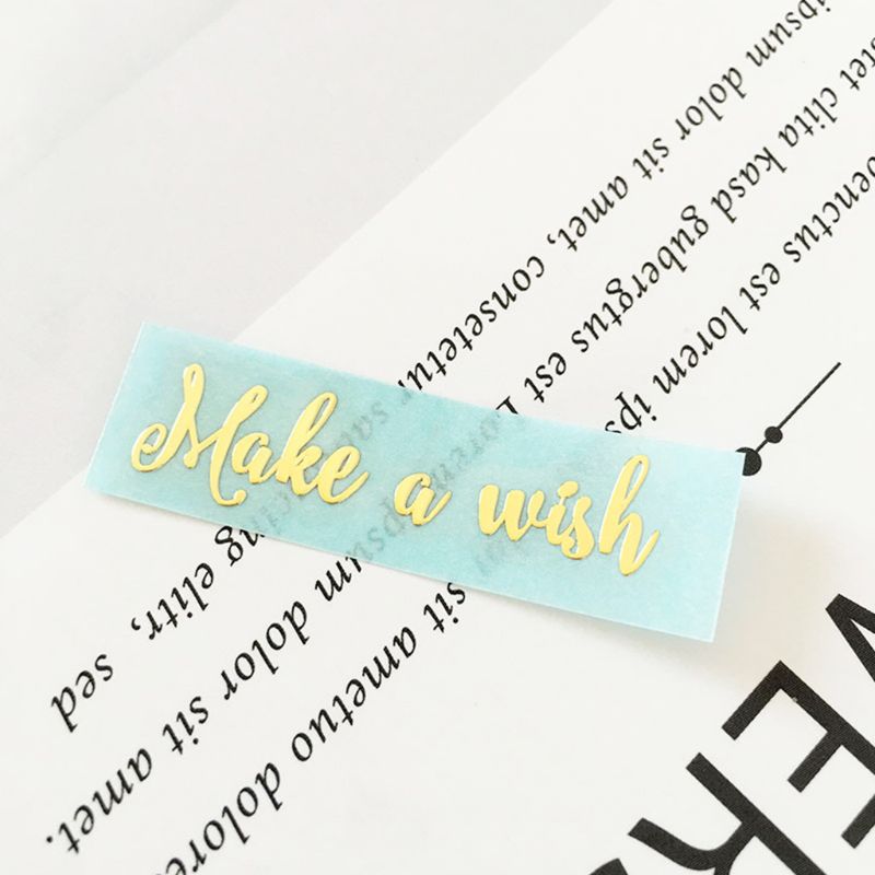Pegatinas de palabras de saludo metálicas de papel de aluminio dorado de 8 hojas, calcomanías para decoración para teléfono móvil 57BB