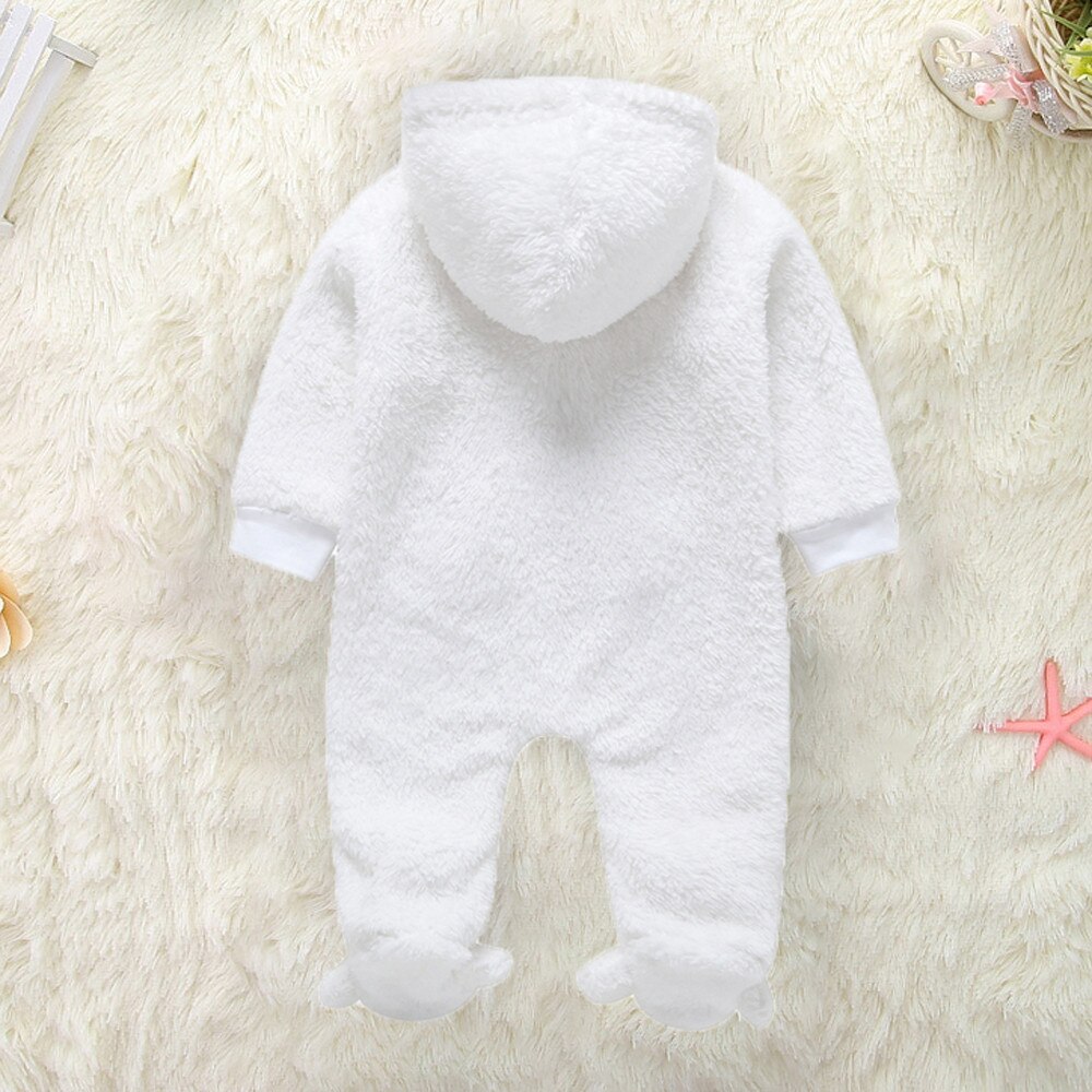 Baby Footies Neugeborenen Baby Junge Mädchen Mit Kapuze Karikatur Flanell Strampler Gesamt Warme Kleidung Kleinkind freundlicher Kleidung Footies
