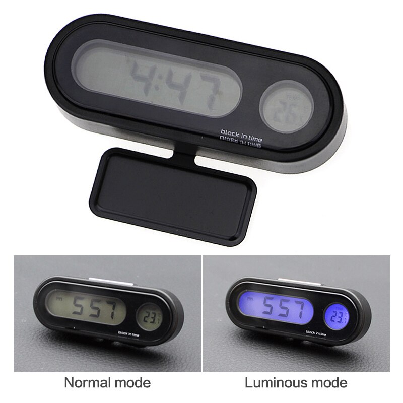 12V Auto Elektronische Klok Thermometer Handig Draagbare Multifunctionele Auto Digitale Led Elektronische Time Klok Thermometer