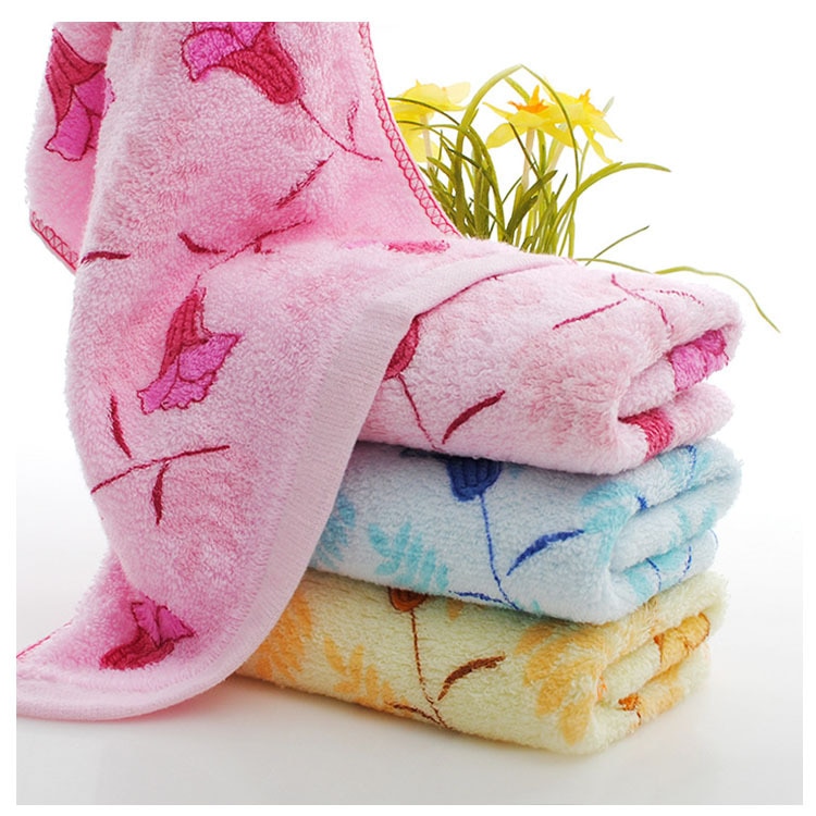 1pc lavere pris 34*74cm 100%  bomulds ansigtshåndklæde blomster trykt håndklæde almindeligt farvede vaskeklude mærke bløde håndklæder