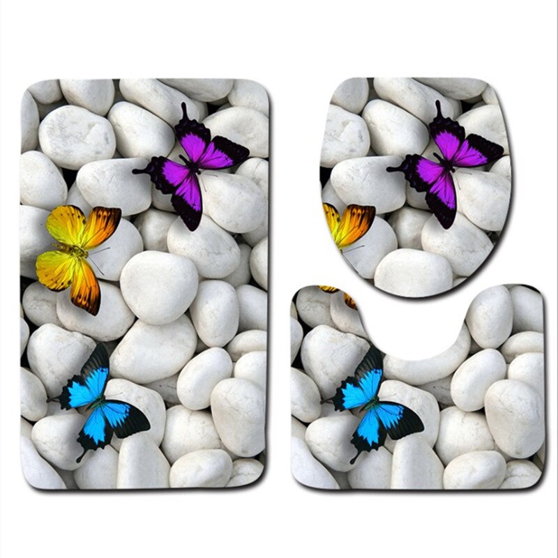 3 Stks/set Zeester Wc Mat Coral Fluwelen Voor Antislip Zachte Toilet Badmat Accessoires Keuken Tapijt Deurmatten home Decor: M
