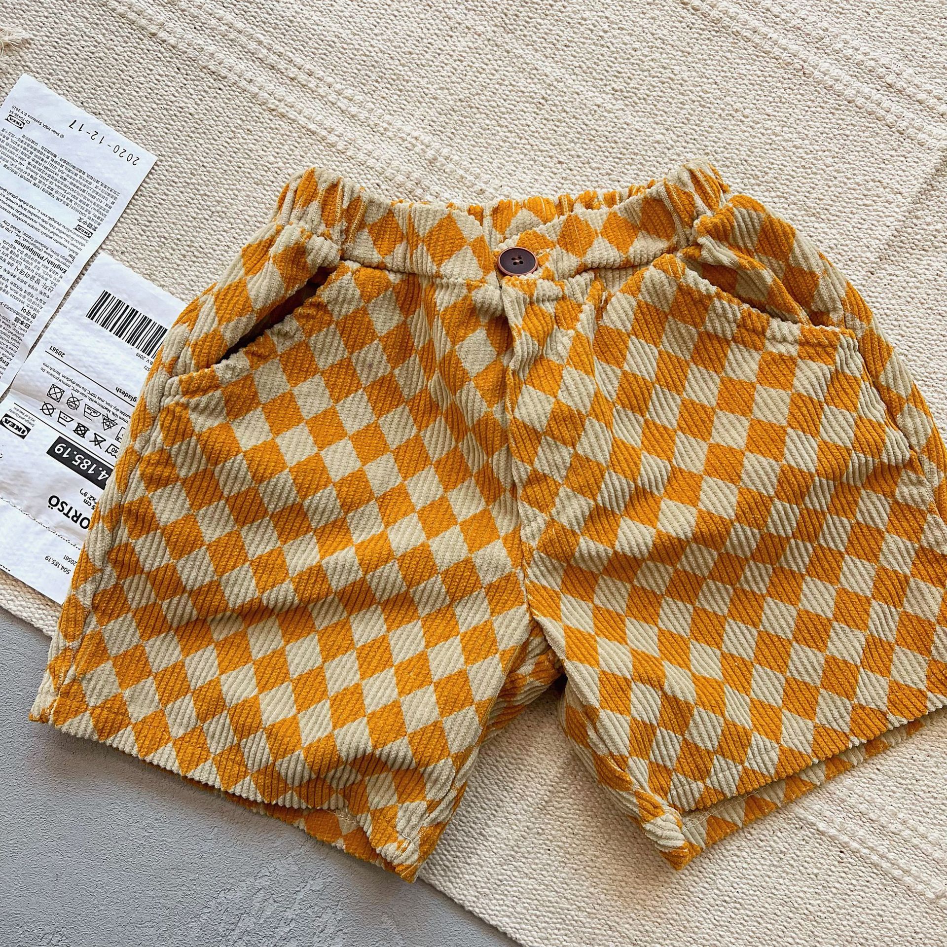 2022 primavera estate nuovi bambini pantaloncini di velluto a coste moda bambino pantaloni a quadri ragazzi pantaloni corti Casual pantaloni larghi per ragazze Harem