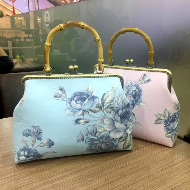 B008 Bamboo section Handle 25CM purse frame Kits Material package Non-finished products DIY sewing Coin Purse handbag