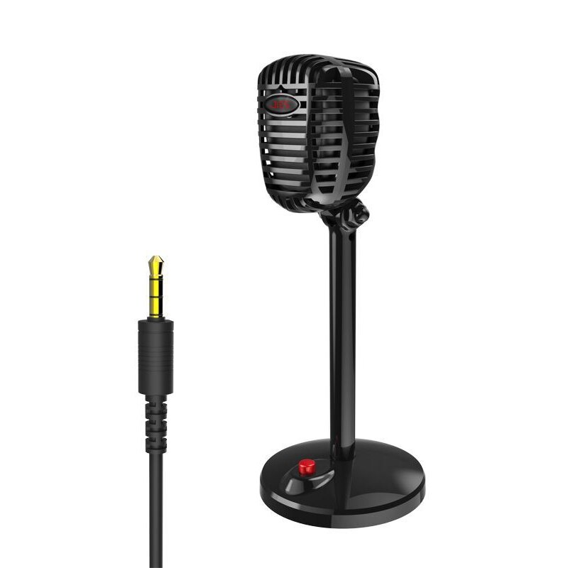 Condensator Microfoon Computer Usb-poort Studio Microfoon Voor Pc Geluidskaart Professionele Karaoke Microfoons Live Opname: 3.5mm black
