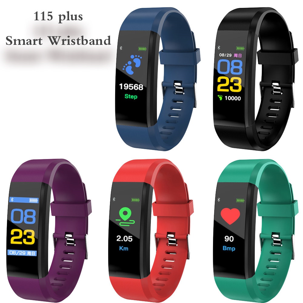 Smartwatch 115 Plus - Opaska Fitness z Monitorem Tętna i Ciśnienia Krwi - Kolorowy Wyświetlacz LCD