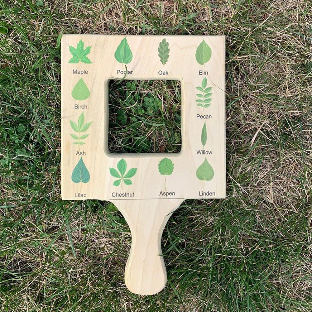 4pcs Nature Guide Finder Nature Viewfinder Double Sided Tool Identify Common Cloud Types And Foliage Wood Drawing Painting Aids