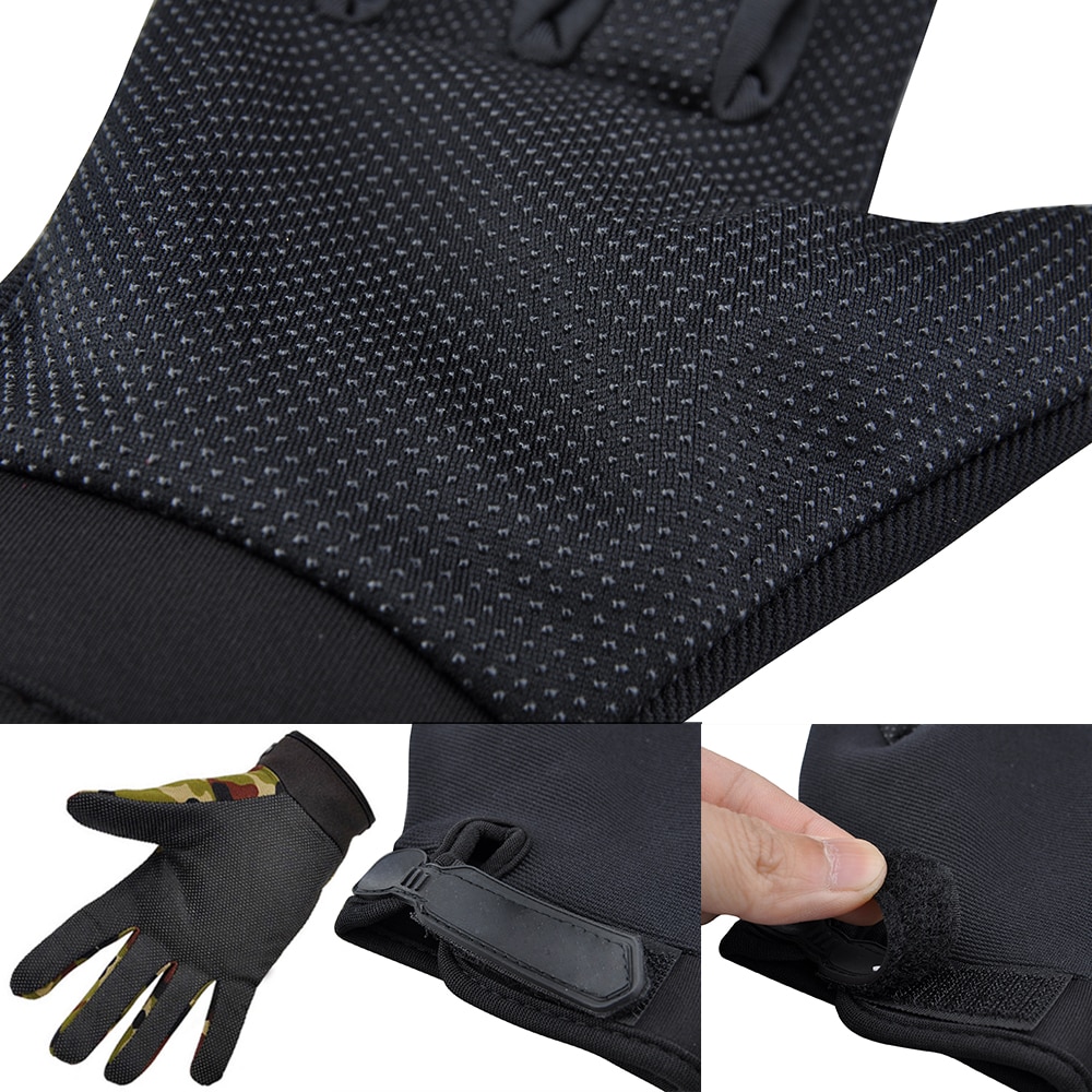 Anti-Slip Siliconen Handschoenen Buitensporten Fiets Handschoenen Winddicht Volledige Vinger Handschoenen Rijden Warme Vissen Fietsen Beschermende Kleding D40