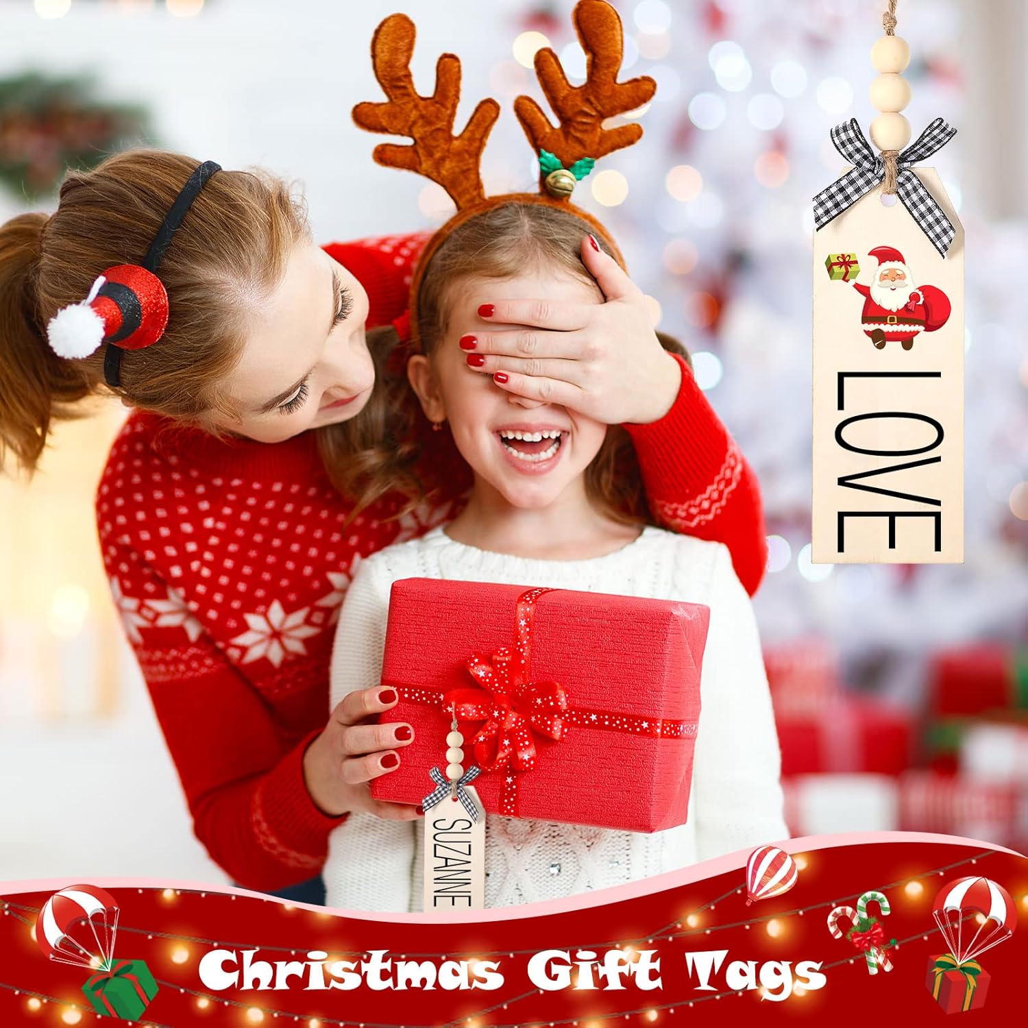 1-10 Taschen Weihnachten Holz Ornamente Strumpf DIY Rustikale Bauernhaus Hängen Holz Scheibe Stichworte Anhänger Kreative Wohnkultur