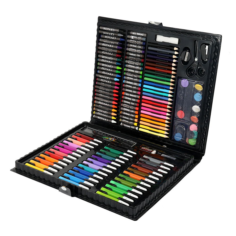 150Pcs Kids Art Set Children Drawing WaterColor Pen Crayon Oil Pastel Painting Tool Art supplies stationery Kit for Student: Default Title