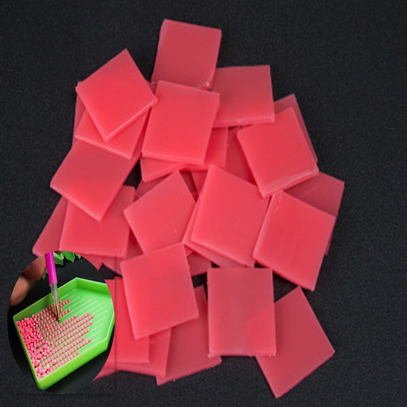 10Pcs 2cm*2cm DIY Red Paste Sticker Dotting Rhinestone Point Pen Drilling Special Mud Nail Art Tools