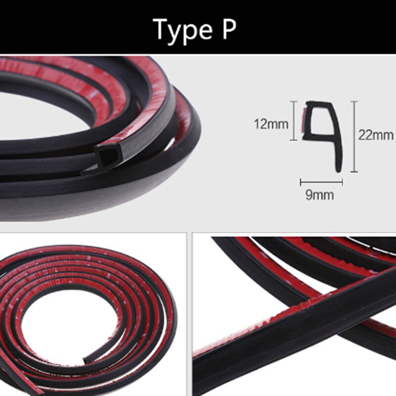 2-8Meter P Type Auto Deur Rubber Afdichting Strip Geluidsisolatie Auto Deur Afdichting Strip Afdichting Auto Rubber deurrubbers Strip