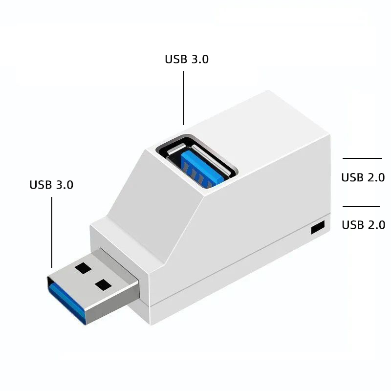 USB Hub USB 3.0 Hub 2.0 Multi USB Splitter Adapter Mini 3 Poorten Hoge Snelheid 3 Hab usb3.0 HUB Poort USB-Hub Expander Voor PC: Blauw
