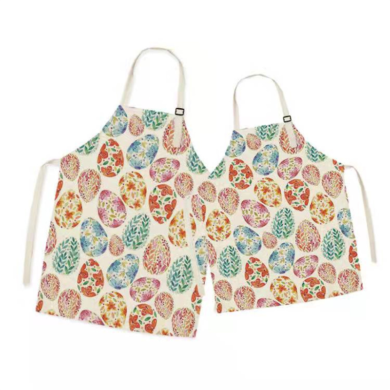 2022 Easter Family Matching Aprons Spring Floral Mom and Me Girl Lady Household for Kitchen Waterproof Baking: style 5