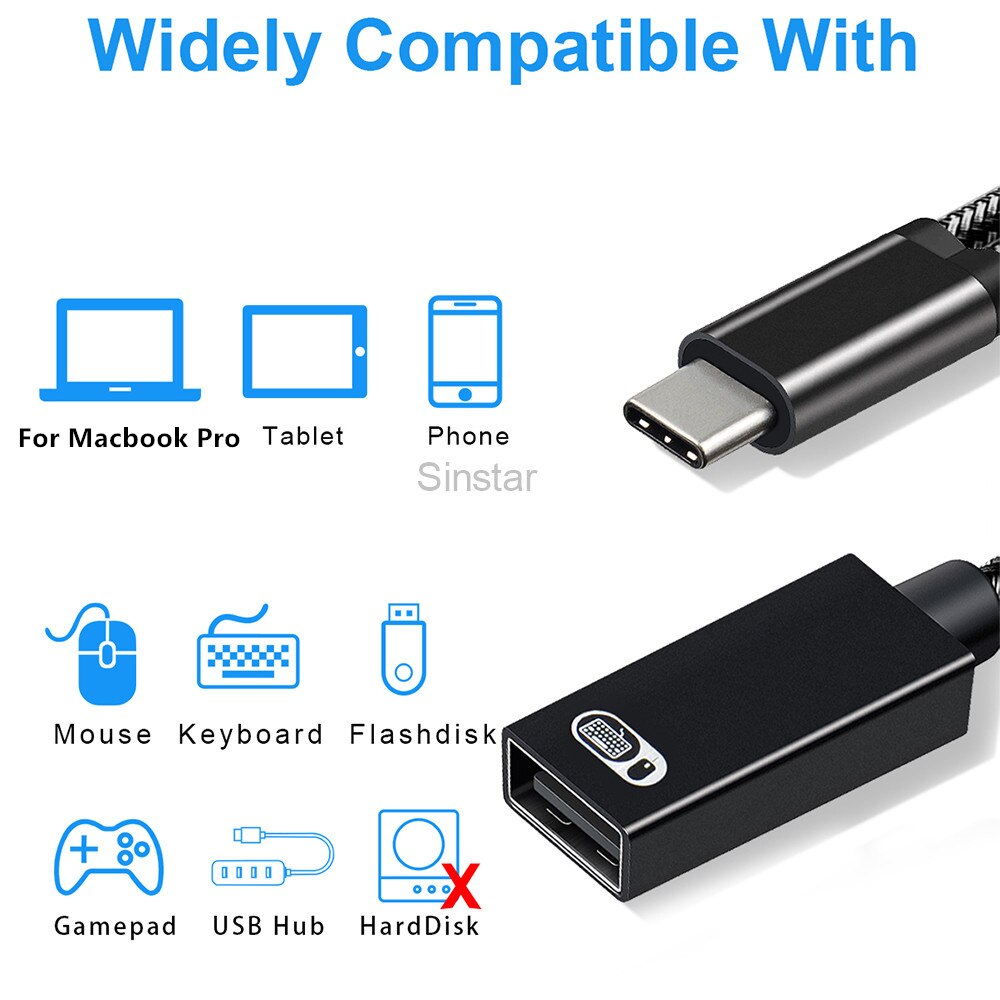 OTG 2 w1 USB C rozdzielacz kabel danych i ładowania dla Google TV dla chromecasta dla Samsung typ C męnarty na USB C OTG adaptery telefoniczne