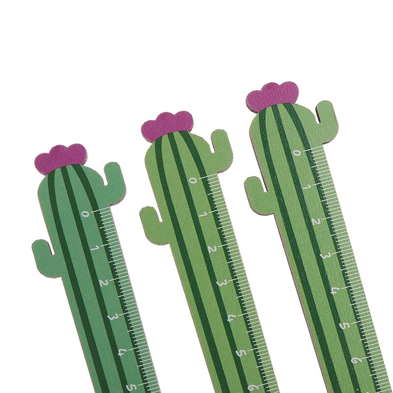 Regla recta de madera con de Cactus Love, medida, dibujo, estudiante, papelería, escuela, oficina, , 1 ud.