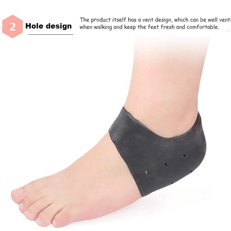 Silicone Heel Protector Protective Sleeve Heel Spur Pads for Relief Plantar Fasciitis Heel Pain Reduce Pressure on Heel 2Pcs