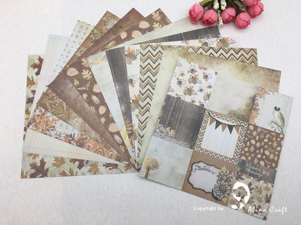 AlinaCraft 24 vel 6 "X 6" Herfst Tuin gedessineerde papier Scrapbooking papier pack handgemaakte ambachtelijke papier ambachtelijke Achtergrond pad