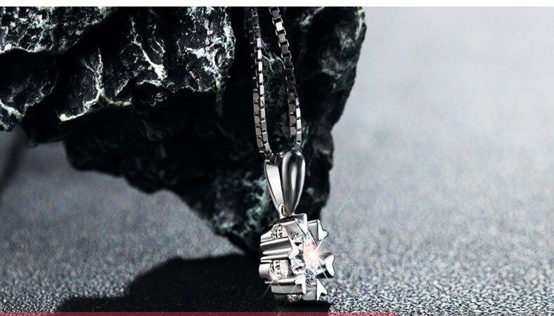Mode Eeuwige Liefde Zirkoon Hanger Sleutelbeen Vrouwelijke Koreaanse Sneeuwvlok Ketting 925 Zilveren Sieraden Sneeuw Dans Hanger Vrouwelijke A74