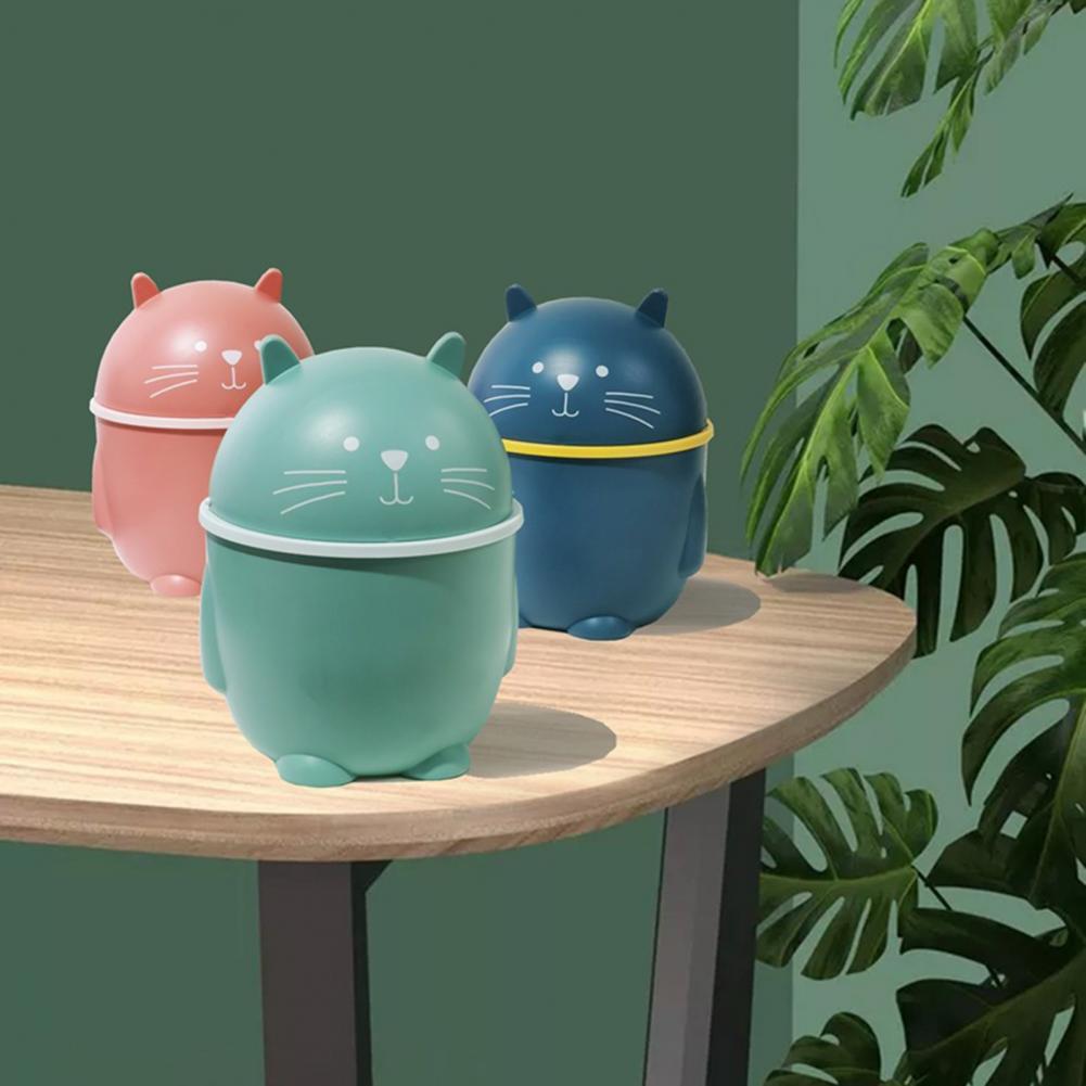 Durable 4 Colors Lovely Mini Bucket Small Waste Bin Desktop Garbage Basket for Office Garbage Bucket Rubbish Bucket