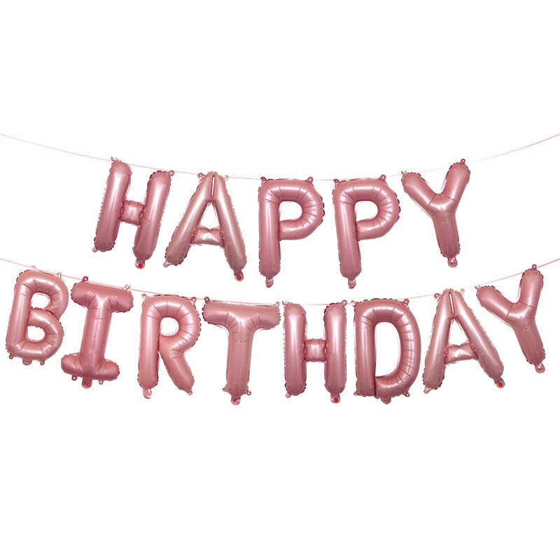 16 inch Letters HAPPY BIRTHDAY Foil Balloons birthday party decorations kids balls Alphabet Air Balloons Baby Shower Supplies: Pink