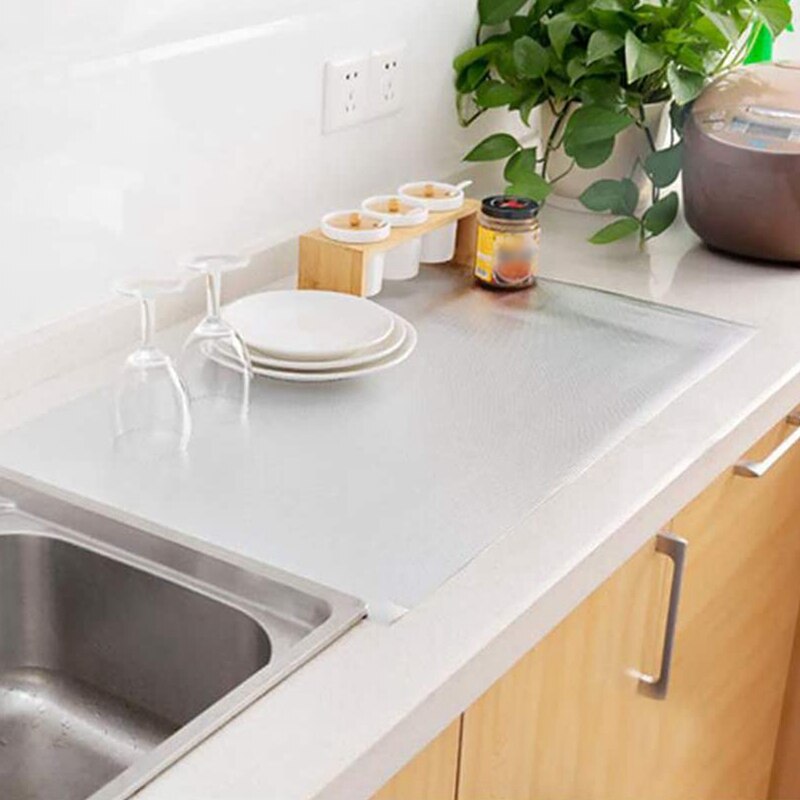 Aluminium plaqué tiroir et étagère doublure cuisine Anti-encrassement réfrigérateur armoire tapis 60X1000CM