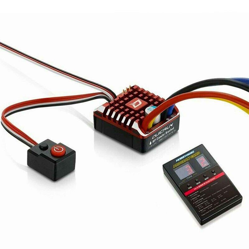 Hobbywing QuicRun 1080 Waterproof Brushed 80A/60A ESC + Program Card For Crawler: 1080 80A ESC