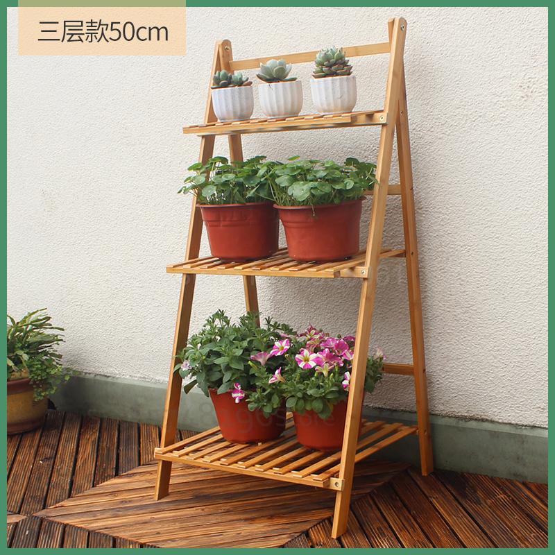 Stojak na doniczki bambusowe z litego drewna wielowarstwowa przestrzeń kryty balkon salon zielona podłoga rozwalać się w kwiaty robić postawienia na półkę: 50x40x97cm  3