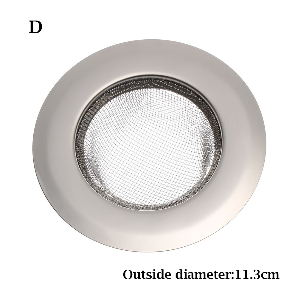 Kitchen Sink Strainer Drain Hole Filter Trap Metal Sink Strainer Stainless Steel Bath Sink Hair Catcher Drain Waste Screen: Type 1 dia11.3cm