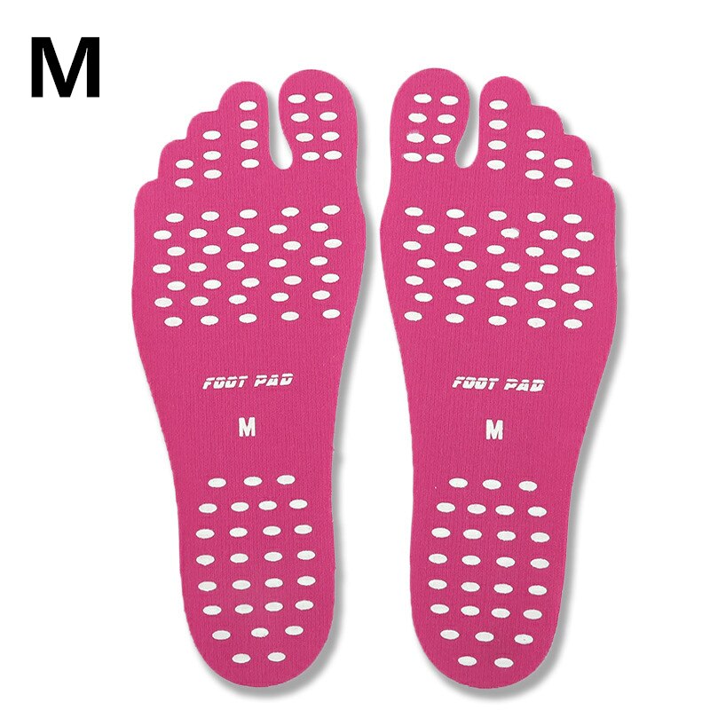 1 Pair Foot Stickers Shoes Stick on Soles Sticky Pads Waterproof Hypoallergenic Adhesive Non-slip Feet Pad Foot Care Tools: Pink M
