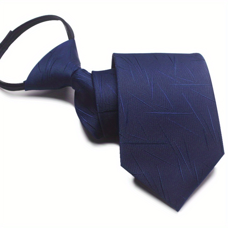 Easy Pull Polyester Lazy Tie1pc 7cm/2.75inch Convenient Tie Business Casual: Navy Blue