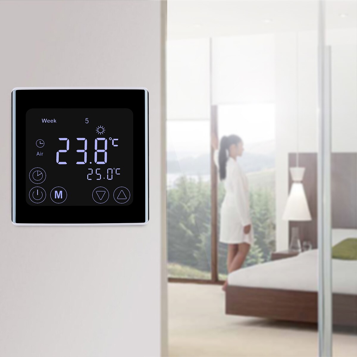 BYC17.GH3 Smart Lcd Touch Screen Thermostaat Ac 85-250 V Thermometer Muur Opknoping Termometro Digitale Thermometer