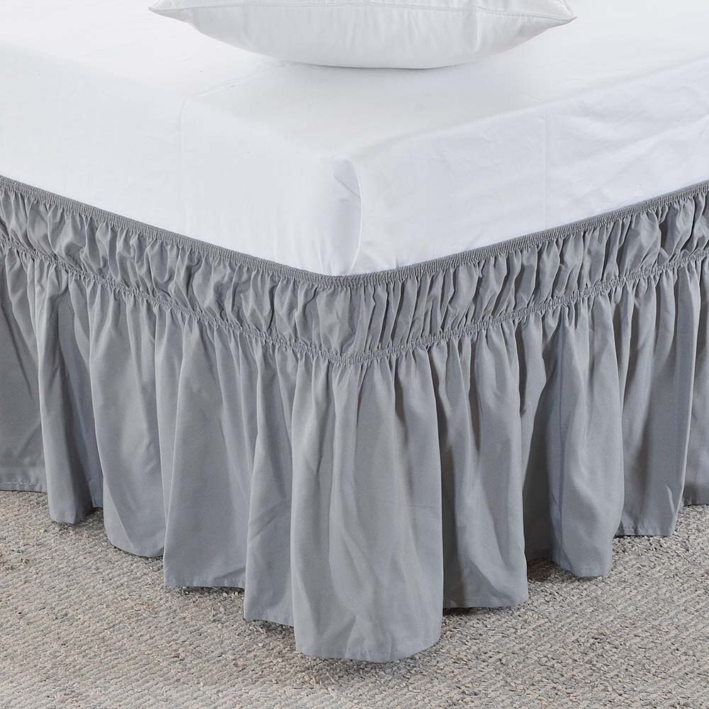 Vikle rundt i sengen nederdel elastisk seng flæser let pasform let af fade resistent ensfarvet seng nederdele hotel stof spredt