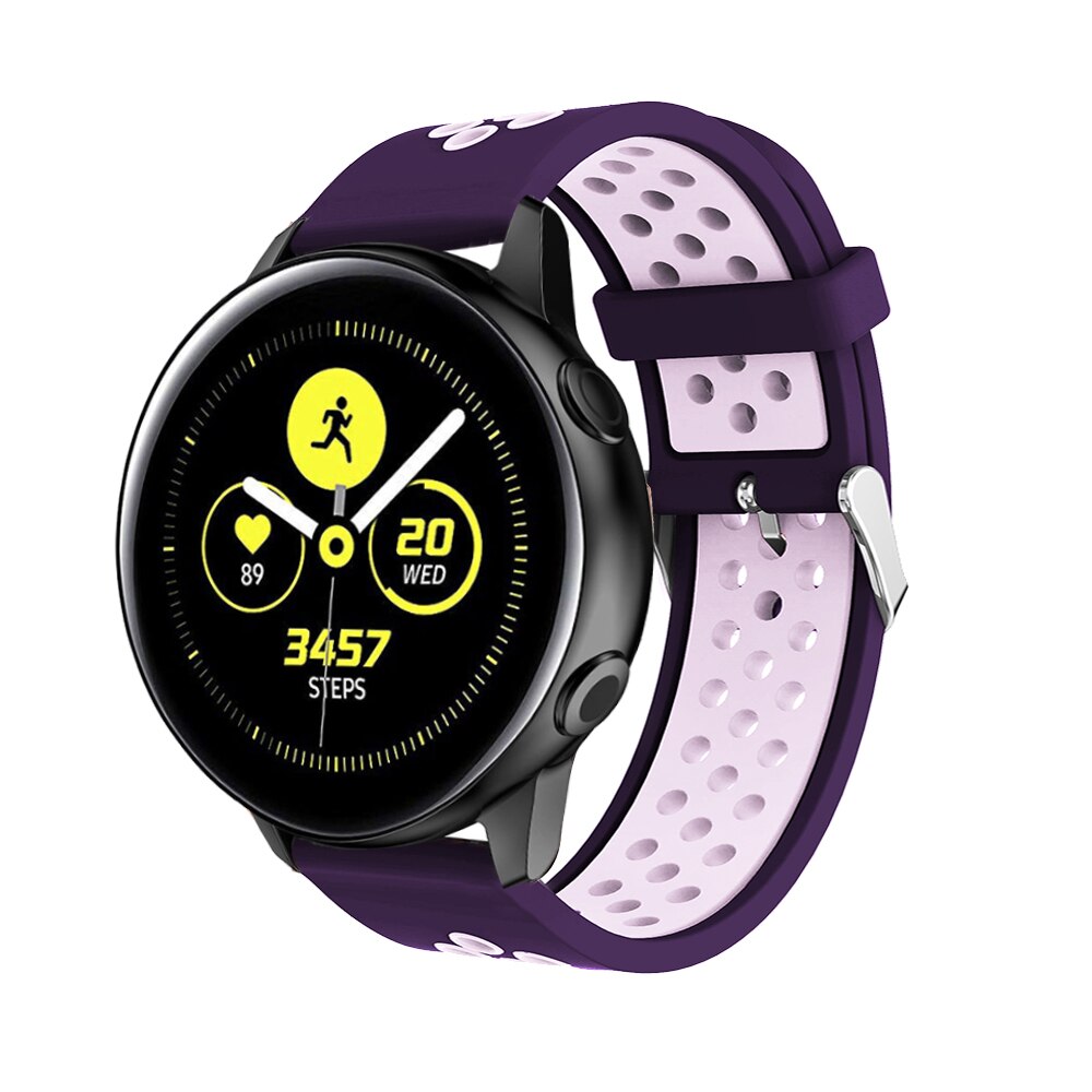 Siliconen Horlogebanden Voor Samsung Galaxy Horloge Active Smart Vervanging Armband Rubber Horloge Riem 20 Mm Riem Versnelling S2/Sport band: Purple pink