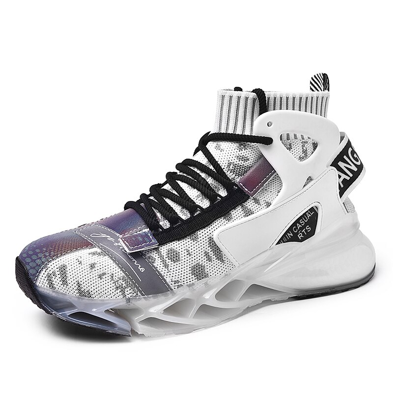 Nowe ostrze buty mężczyźni komfortowe światło TPU trampki mężczyźni Popcorn za kolana najlepsze trampki męskie buty trekkingowe Zapatos Hombr