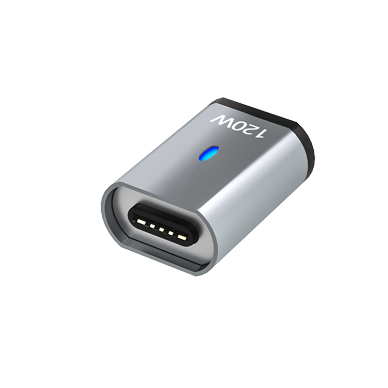 USB C Magnetic Adapter 120W Fast Charging 480Mbs Magnet Converter for iPad MacBook Pro Surface 7 HUAWEI MI OPPO Switch Connector: Dark Grey
