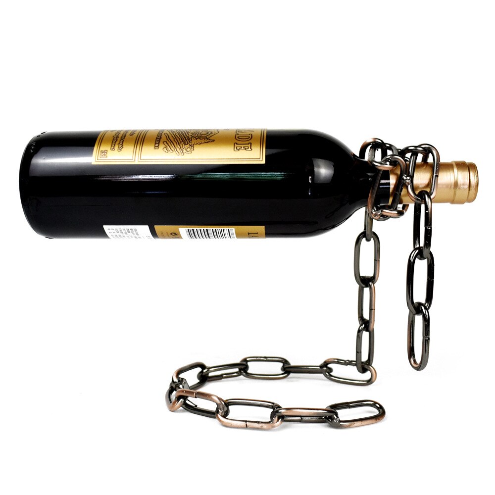 Chaîne de vin en fer à Suspension magique, porte-bouteille de vin en métal, présentoir d&#39;armoire de Bar, support d&#39;étagère, décoration de la maison