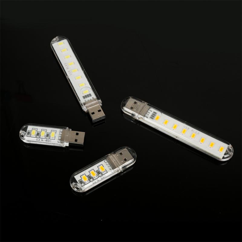 mini luce USB a portato portatile creativa 3/8 portato Luce da lettura Luce notturna Alimentazione bianca calda Alimentazione mobile per PC portatile da interno