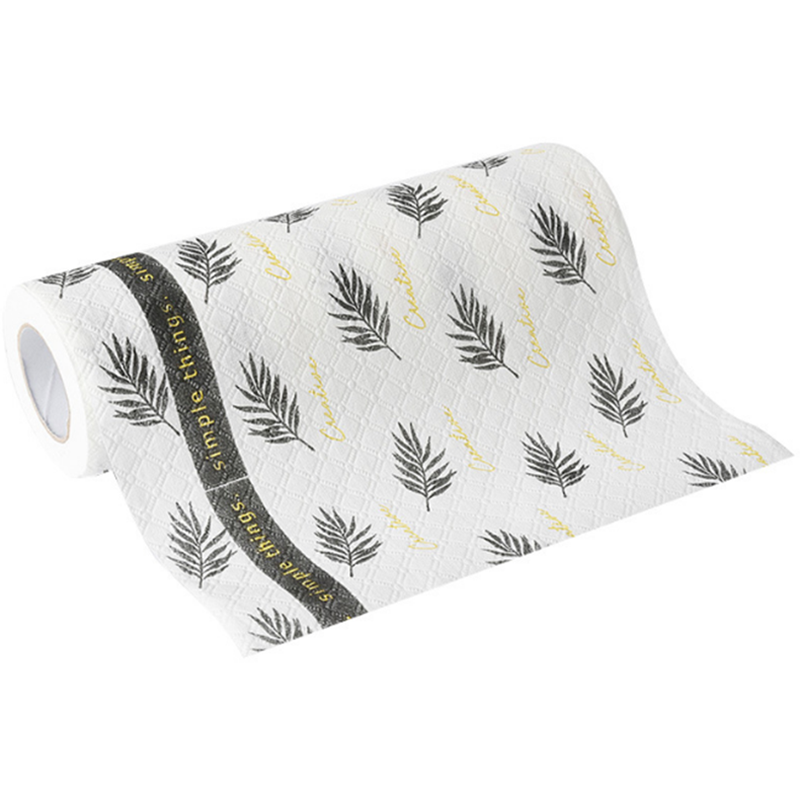 Kitchen Dishwashing Paper Towels Tearable Disposable Wipes Water-absorbing Oil-absorbing Wet and Dry Kitchen Paper Lazy Paper: leaf