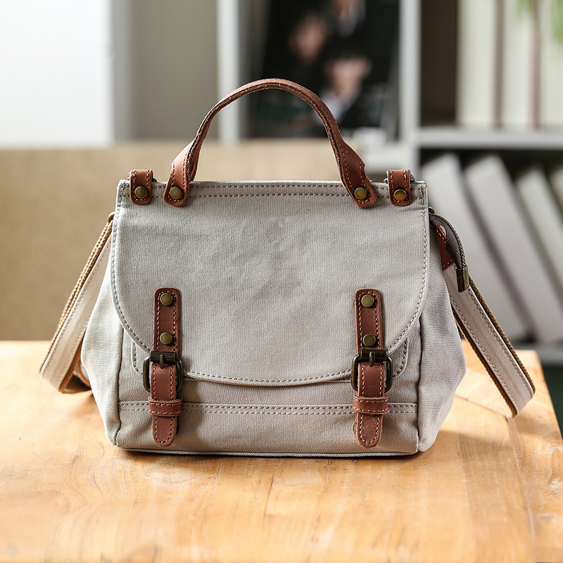 Bote Taschen Damen Leinwand Tasche mit Reißverschluss und Tasche Umhängetaschen für Frauen Schulter Taschen Lässig Reise Schulranzen