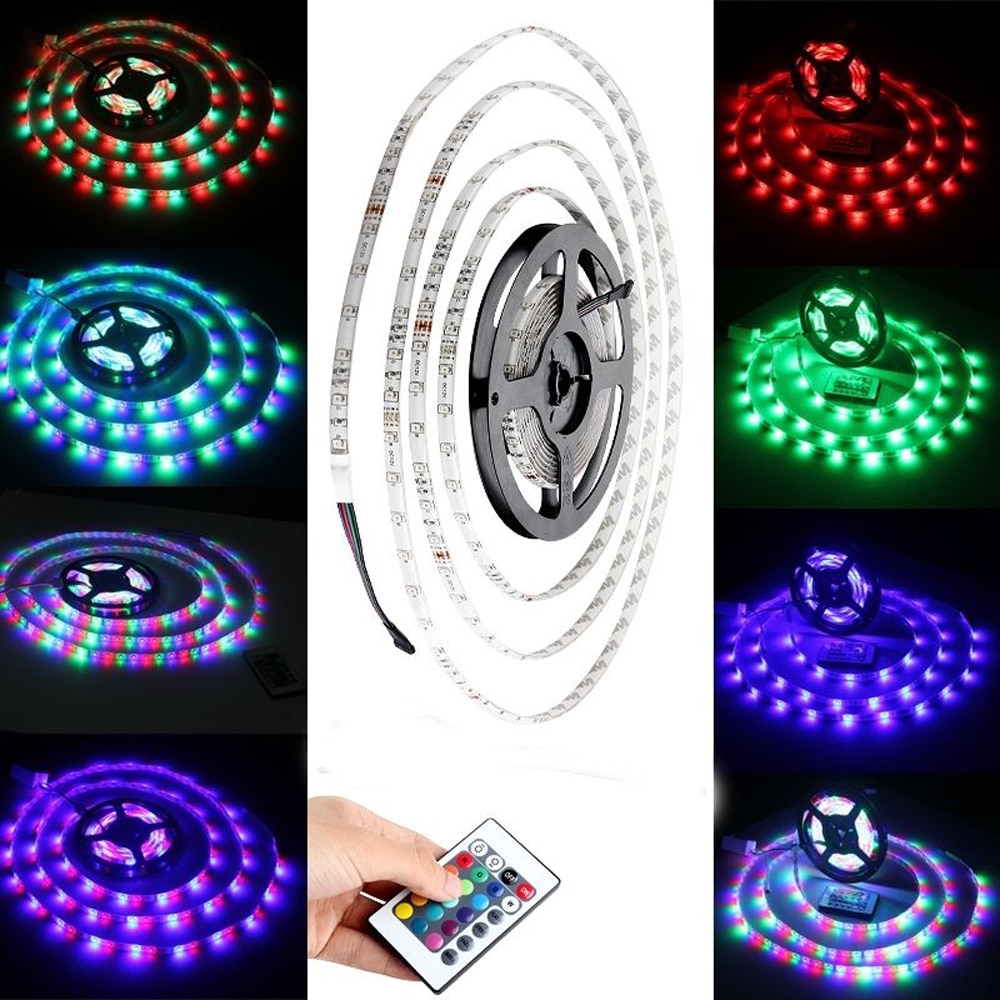 RGB LED Light Strip SMD 2835 5M Waterdichte RGB Tape DC12V Lint diode led Strips Licht Flexibele Streep Lamp IR WIFI Controller