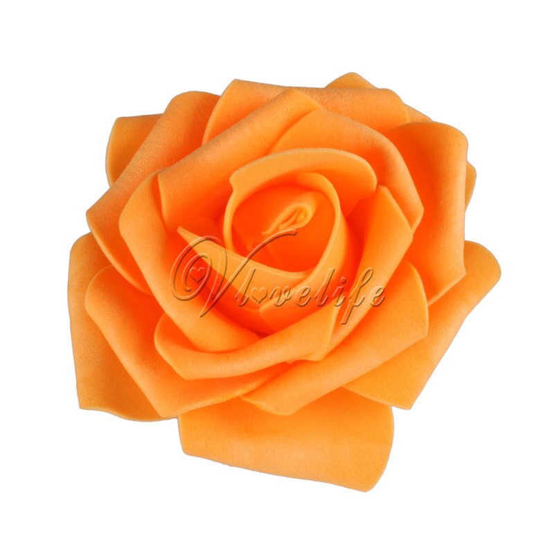 100 Stuks Pe Foam Rose Bloem Hoofd 7Cm Kunstmatige Rose Bloemen Boeket Handgemaakte Bruiloft Woondecoratie Feestelijke & Party plakboek: orange
