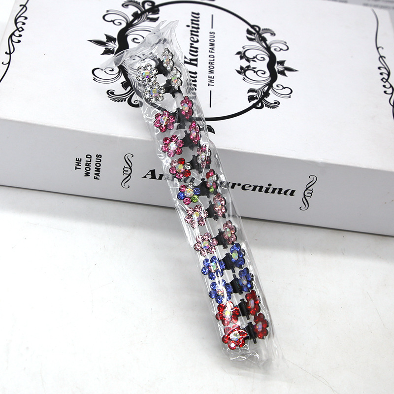 12 Stks/partij Haar Claws Meisjes Kleine Leuke Crystal Bloemen Metal Hair Clips Hoofdband Haarspelden Haar Oranment Mode Haaraccessoires: 2