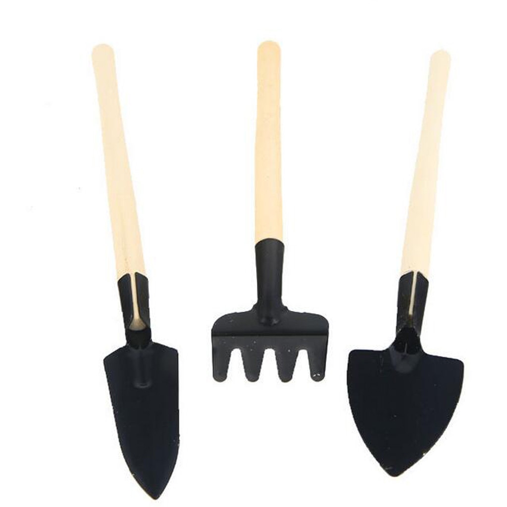 3Pc Tuin Mini Cultiveren Transplanteren Kit Planten Zaailing Succulent Transplanter Schop Hark Spade Boren Bevruchten Tool30: Default Title