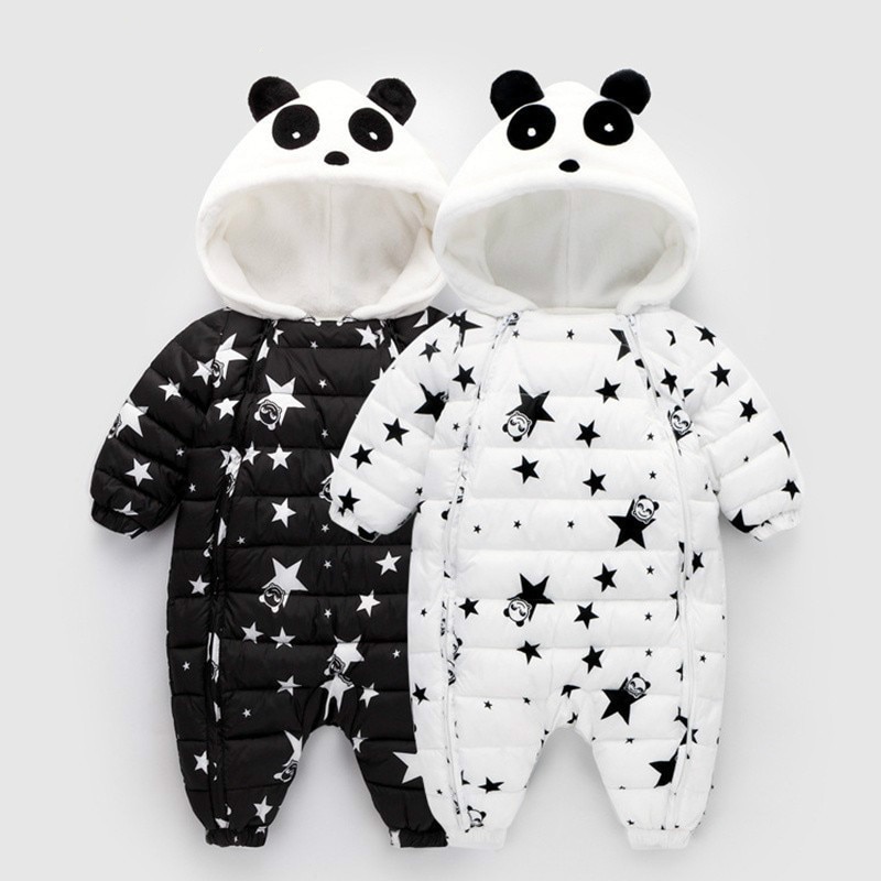 Baby jumpsuit kleding pasgeboren baby jongen eend eend koud bescherming gewatteerde kind baby snowsuit