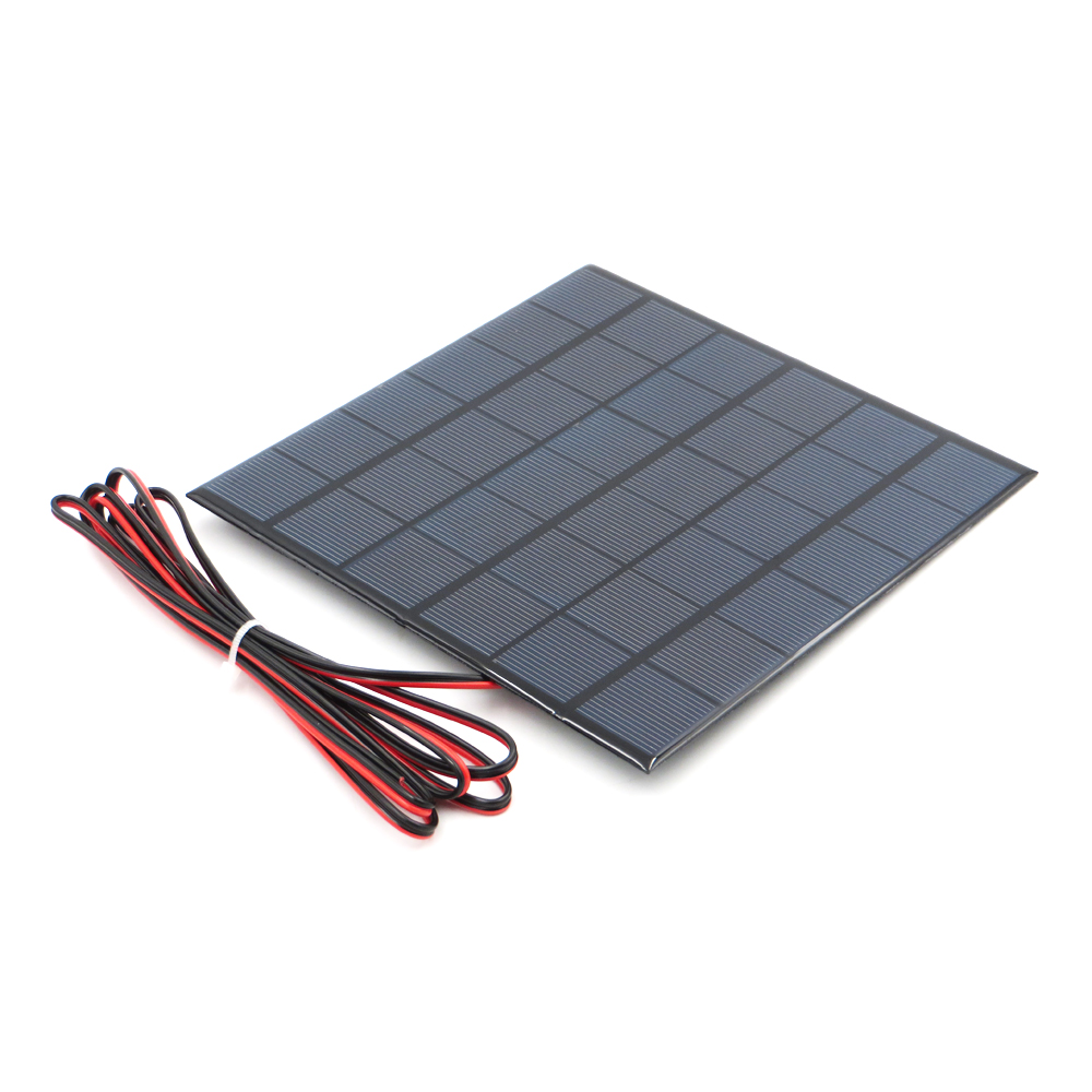 Painel solar, sistema solar, 6v, 9v, 18v, com fio de 100/200cm, faça você mesmo, para bateria, carregador de telefone celular, 2w, 3w, 4.5w, 6w, 10w, brinquedo solar