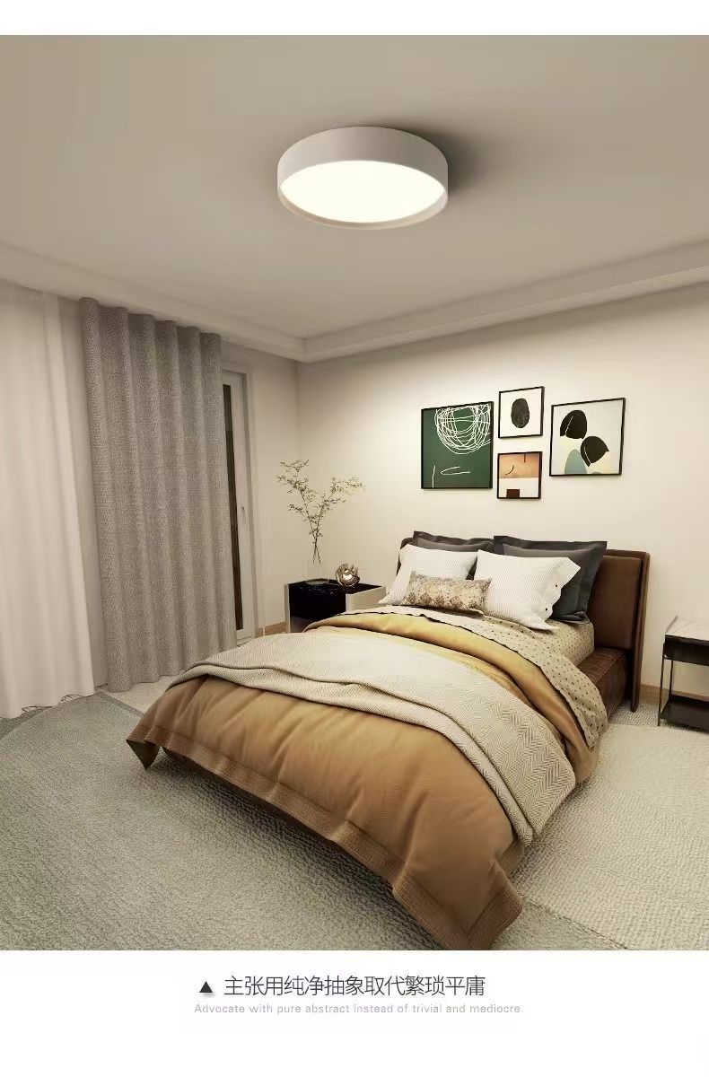 Led slaapkamer eetkamerlamp plafondlamp huis crème zwart plafondlamp franse retro ronde studielamp  k48