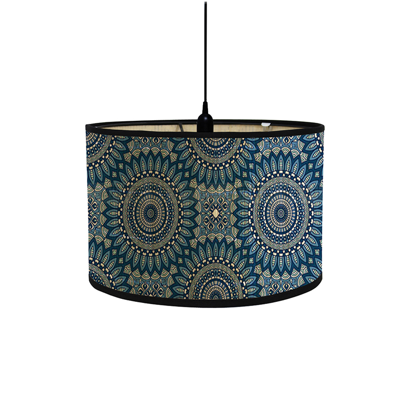 Pantalla de lámpara de pintura de paisaje de estilo japonés, cubierta de luz trenzada de bambú, pantallas de lámpara de pared de araña, pantalla de luz de Arte de Bambú: Castaño