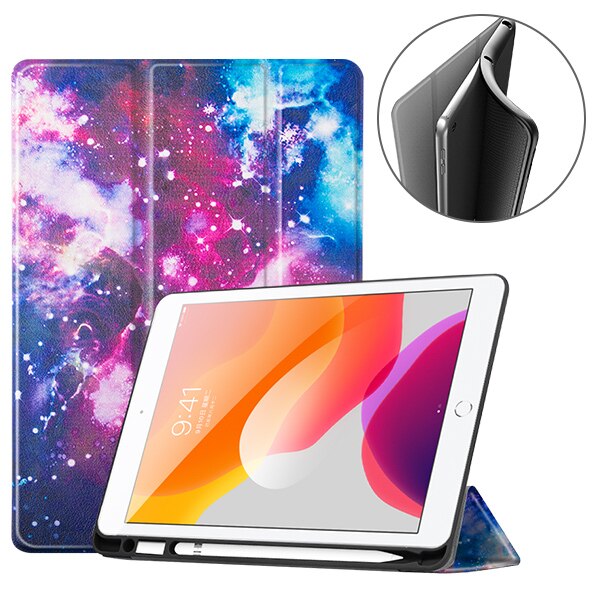 Funda de tableta para ipad 10,2 , funda de folio para Apple ipad 7 7th 10,2 "A2200 A2198 A2197, funda protectora con portalápices: 19IPAD102  SYBC YHX