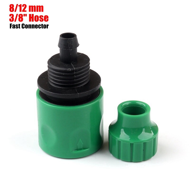 Conectores rápidos de manguera de jardín, 4/7mm, 8/12mm, microsistema de riego de jardinería, conector rápido, válvula de tubo suave, divisores de agua, 2 uds.